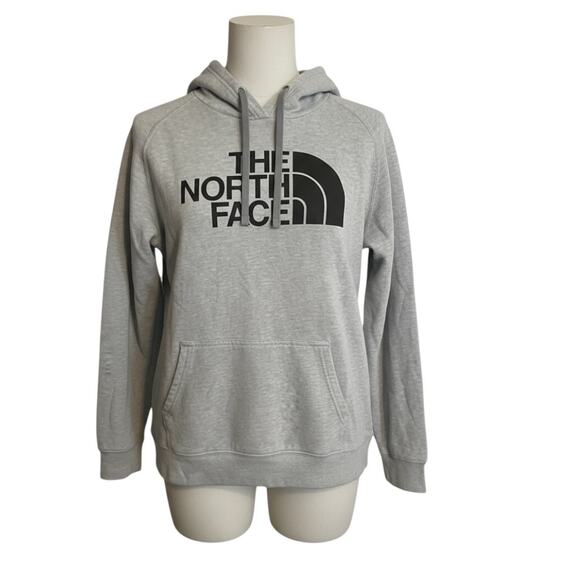 The North Face Women’s Gray Pullover Hoodie Sweatshirt Logo Fleece Sz XL - Picture 1 of 10